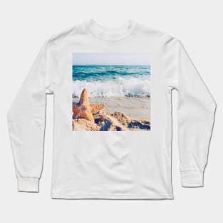 Starfish Resting with  Sea View Long Sleeve T-Shirt